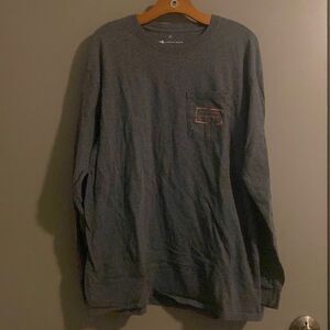 Southern Marsh Unisex Dark Heather Grey L/S Frocket Tshirt EUC Size Large Unisex
